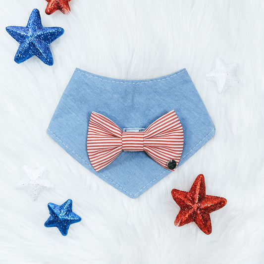 The “Red white and cutie” removable bow tie bandana