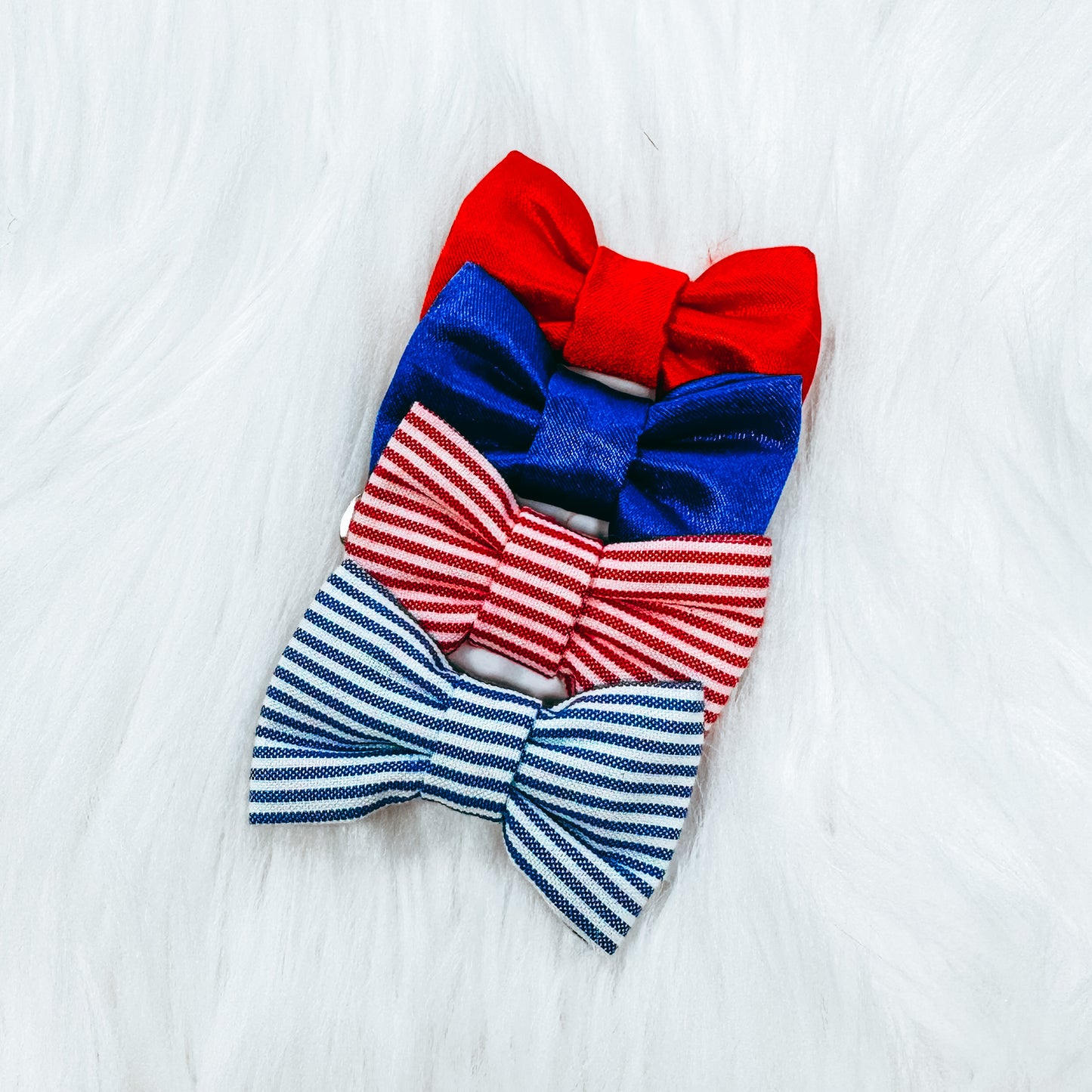 4th of July Bow tie style hair bow bundle