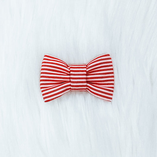 The “Red white and cutie” bow tie style hair bow