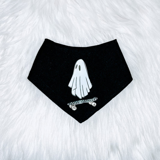 The “Skater ghost” Halloween pet bandana